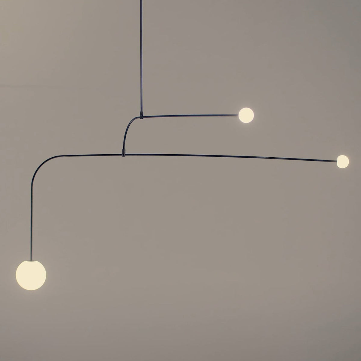 Sculptural Ceiling Light with Opaline Glass Diffusers Black & Brass Finish Multi-Arm Design for Dining Room Entryway Modern Overhead Fixture