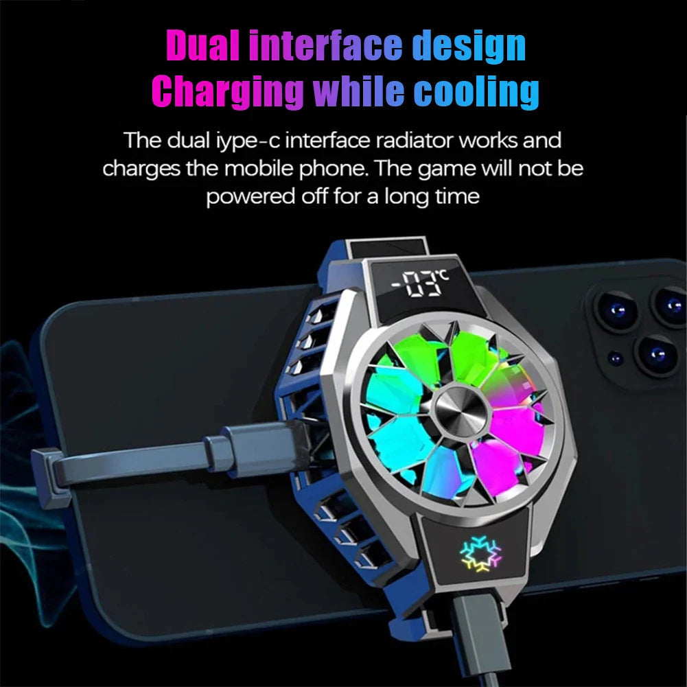 Mobile Fan | Clip-On Cooling Fan with Smart Temperature Display | Portable Solution for Mobile Devices