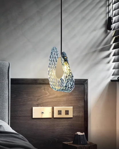 Handblown Cobalt Glass Drop Ceiling Fixture with Metal Accents 5.1 inch for Kitchen Island Dining Area Entryway