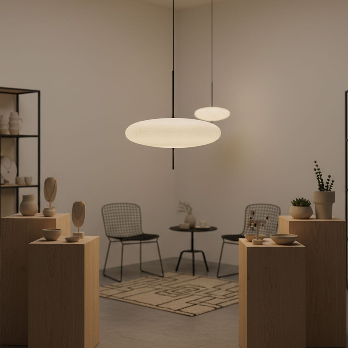 Ceiling Pendant Light White Polymer Shade Adjustable Drop Height Modern Dining Room Kitchen Living Room Hanging Fixture E26 E27 Socket 12 in