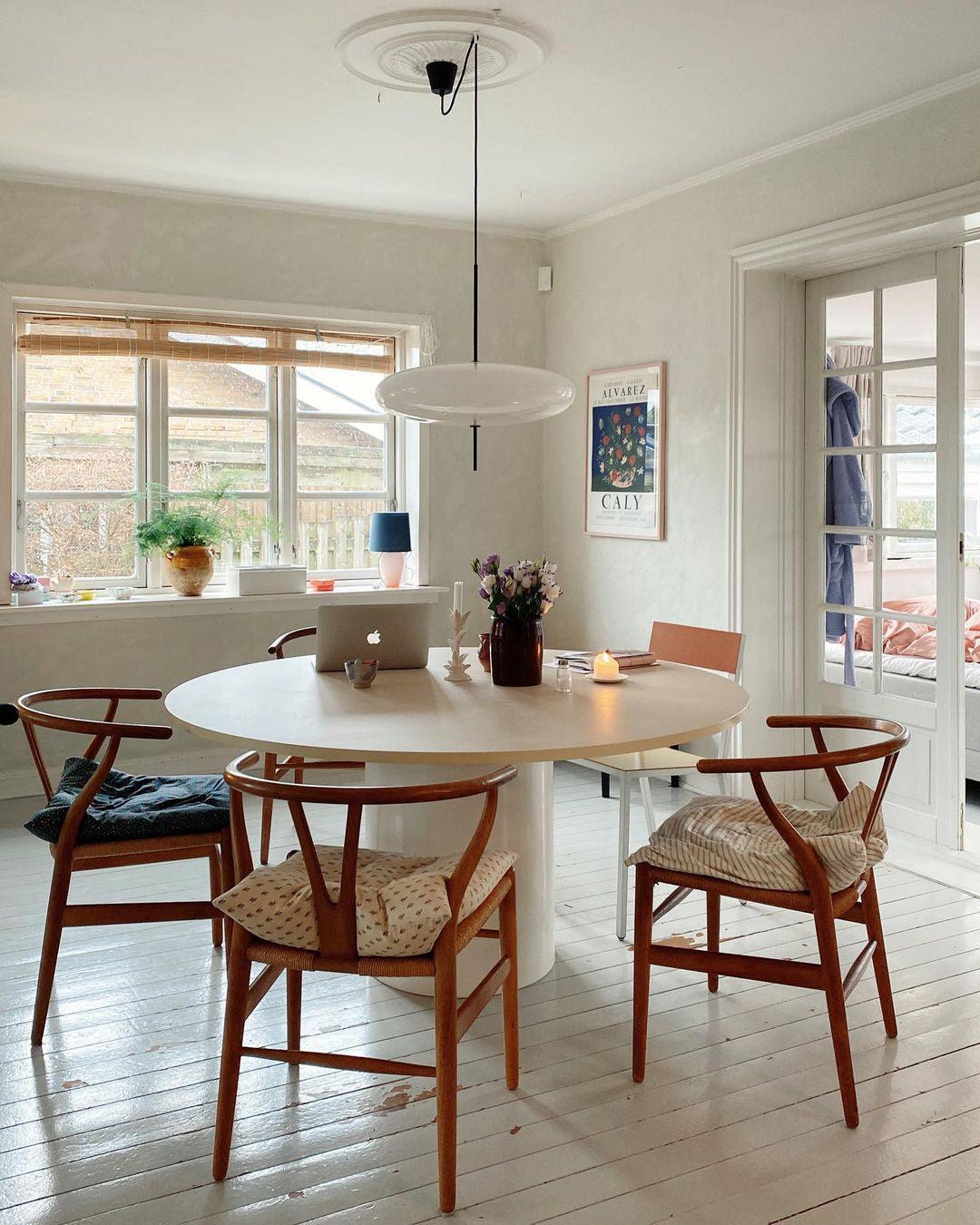 Ceiling Pendant Light White Polymer Shade Adjustable Drop Height Modern Dining Room Kitchen Living Room Hanging Fixture E26 E27 Socket 12 in