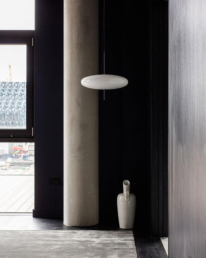 Ceiling Pendant Light White Polymer Shade Adjustable Drop Height Modern Dining Room Kitchen Living Room Hanging Fixture E26 E27 Socket 12 in