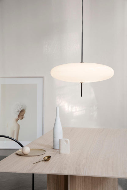 Ceiling Pendant Light White Polymer Shade Adjustable Drop Height Modern Dining Room Kitchen Living Room Hanging Fixture E26 E27 Socket 12 in