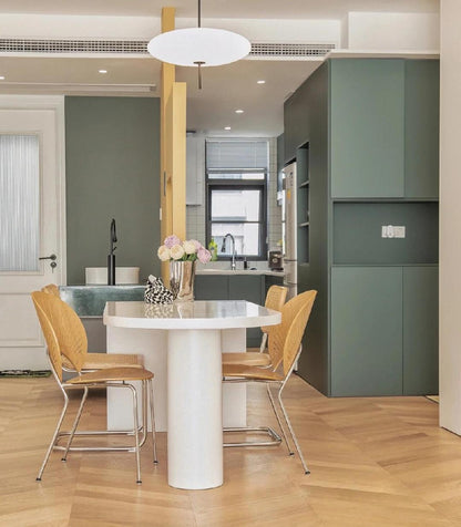 Ceiling Pendant Light White Polymer Shade Adjustable Drop Height Modern Dining Room Kitchen Living Room Hanging Fixture E26 E27 Socket 12 in