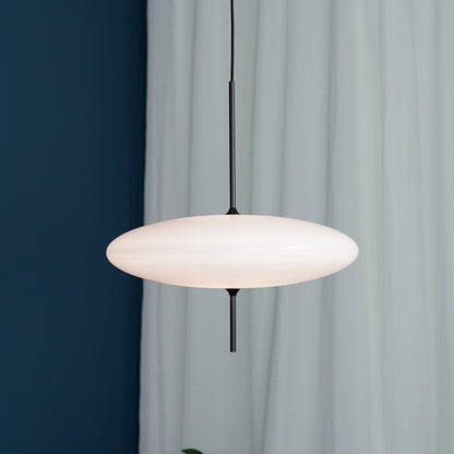 Ceiling Pendant Light White Polymer Shade Adjustable Drop Height Modern Dining Room Kitchen Living Room Hanging Fixture E26 E27 Socket 12 in