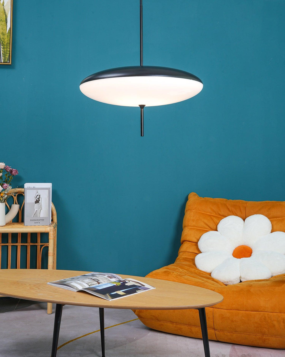 Ceiling Pendant Light White Polymer Shade Adjustable Drop Height Modern Dining Room Kitchen Living Room Hanging Fixture E26 E27 Socket 12 in