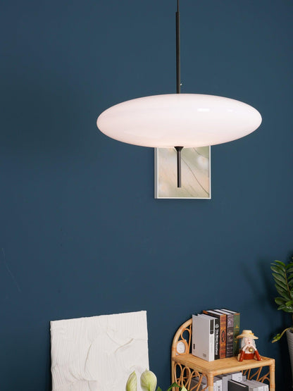 Ceiling Pendant Light White Polymer Shade Adjustable Drop Height Modern Dining Room Kitchen Living Room Hanging Fixture E26 E27 Socket 12 in