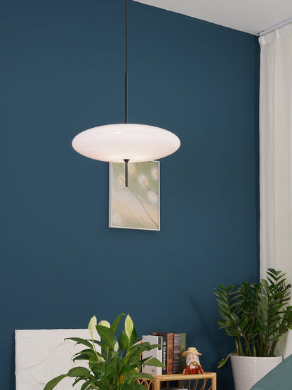 Ceiling Pendant Light White Polymer Shade Adjustable Drop Height Modern Dining Room Kitchen Living Room Hanging Fixture E26 E27 Socket 12 in