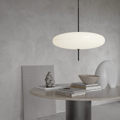Ceiling Pendant Light White Polymer Shade Adjustable Drop Height Modern Dining Room Kitchen Living Room Hanging Fixture E26 E27 Socket 12 in