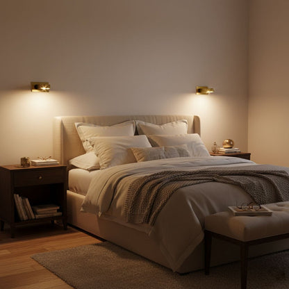 Pivoting LED Bedside Sconce with Push-Button Control for Focused Night Reading in Compact Spaces
