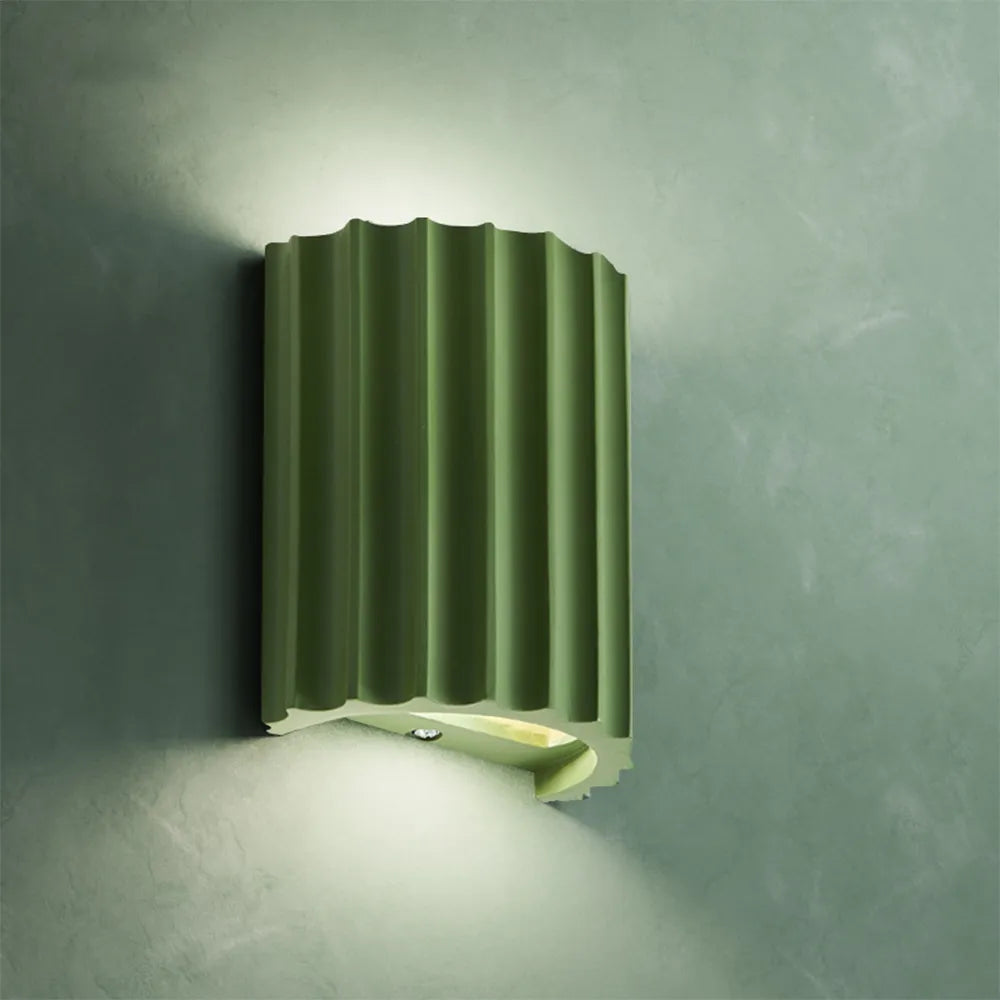 Sculptural Resin Sconce with Dual G9 Sockets for Bedroom Hallway Accent Lighting in Green Finish 6.5 Inches Compact Indoor Fixture