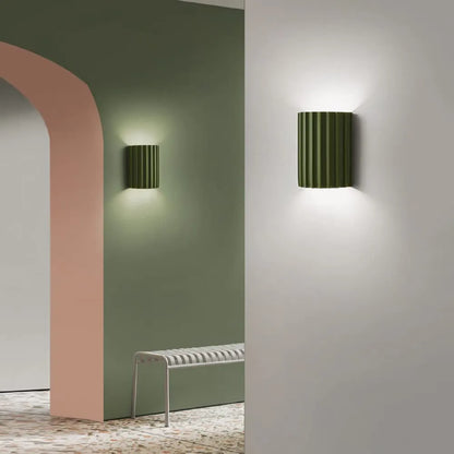 Sculptural Resin Sconce with Dual G9 Sockets for Bedroom Hallway Accent Lighting in Green Finish 6.5 Inches Compact Indoor Fixture