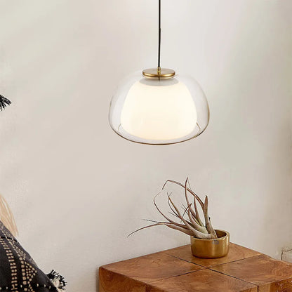 Suspension luminaire en verre texturé pour salle à manger et cuisine | Douille E27 | Abat-jour dôme ondulé | Deux tailles disponibles | Éclairage d'ambiance chaleureux pour