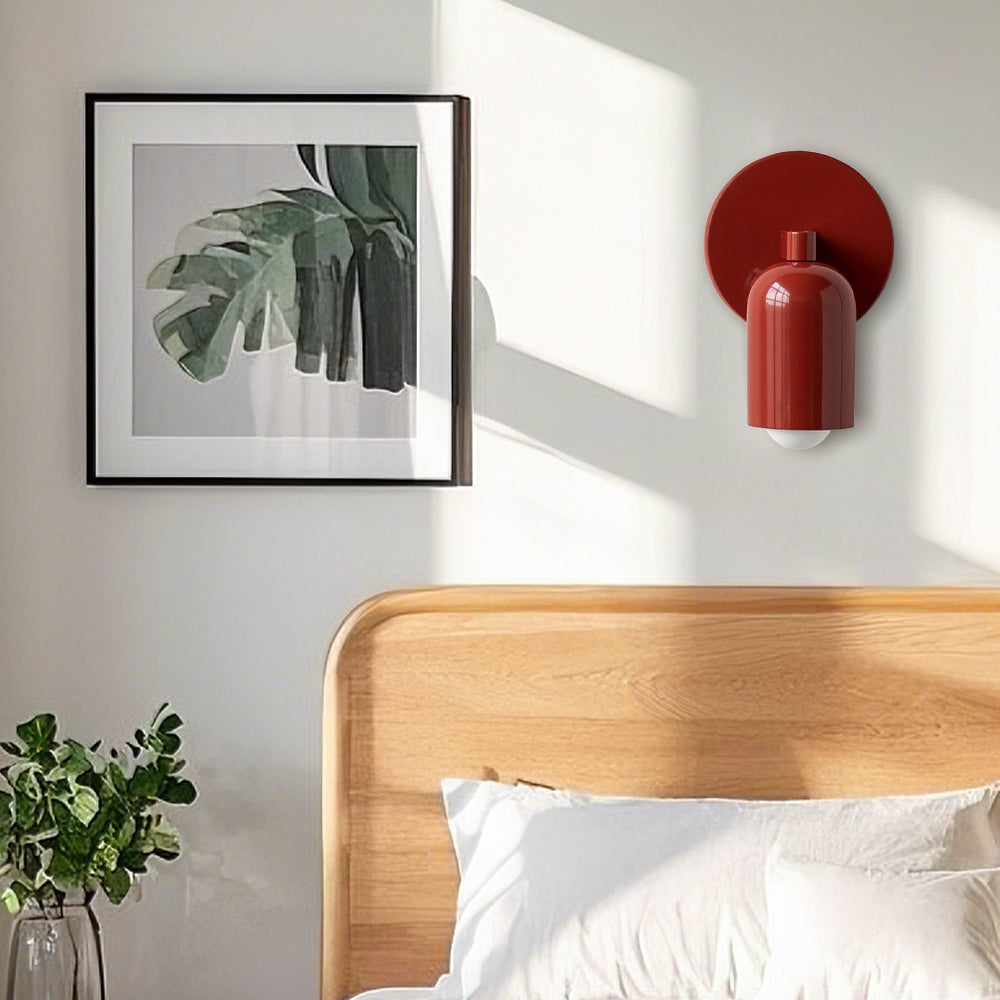 Applique murale filaire avec ampoule LED E27 – Luminaire en fer vert mat de 12 cm pour chambre, couloir et escalier – Style scandinave