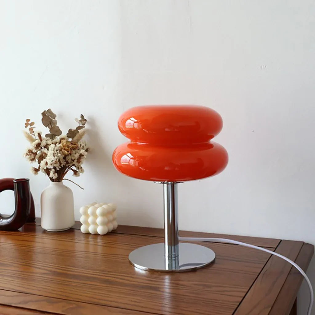 Frosted Glass Accent Lamp 10 Inch Sphere Bedside Light with Metal Base for Nightstand Reading Office Desktop Illumination