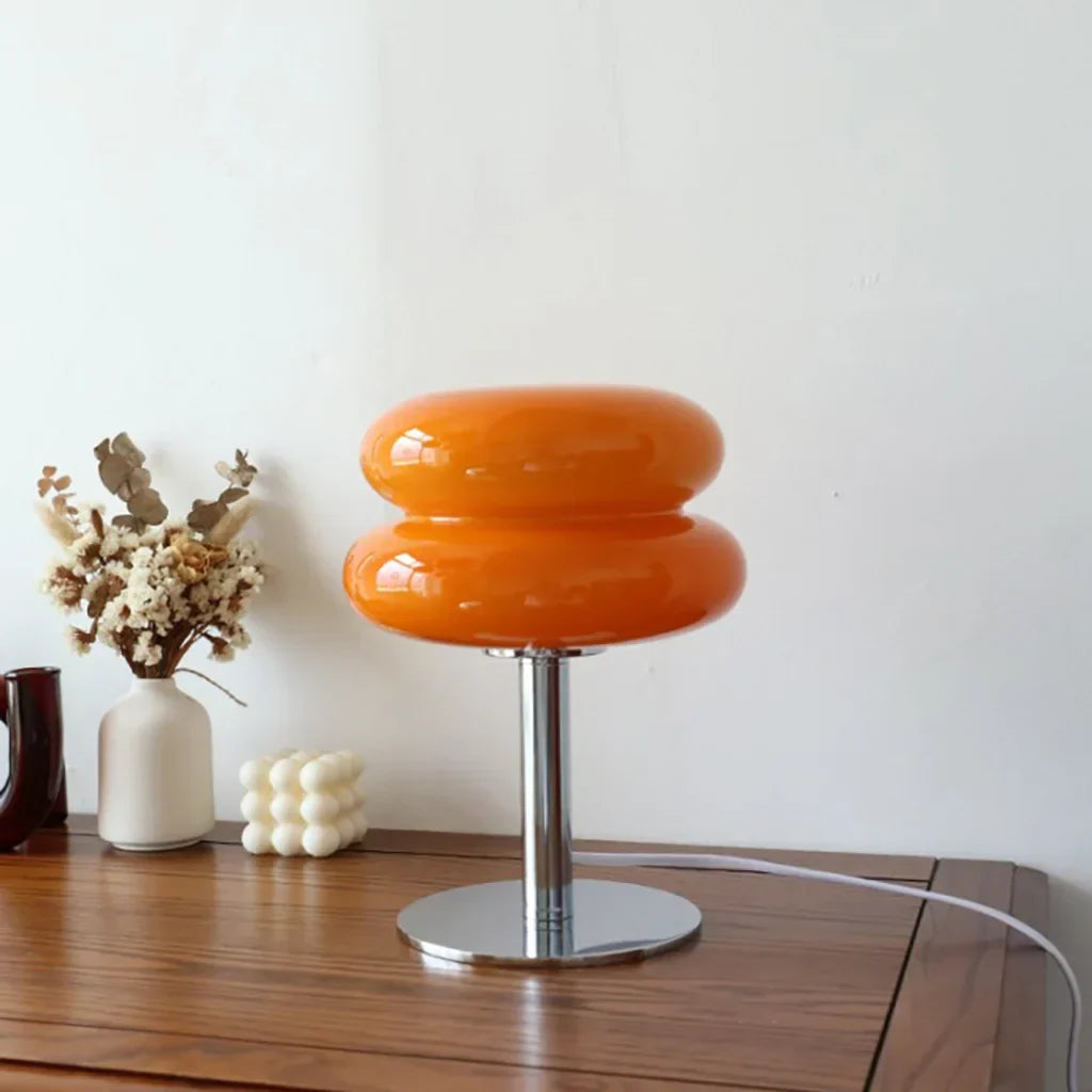Frosted Glass Accent Lamp 10 Inch Sphere Bedside Light with Metal Base for Nightstand Reading Office Desktop Illumination
