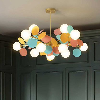 Lustre LED artistique | Design de branches colorées avec éclairage écoénergétique | Luminaire de plafond moderne pour intérieurs élégants
