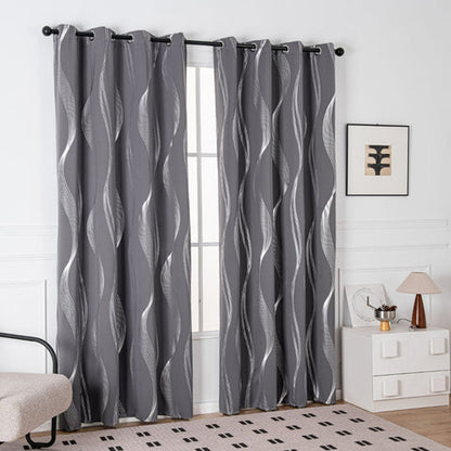 Maverick Blackout Curtain Panel - Soft Microfiber, Modern Wave Pattern