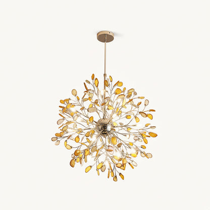 Agate Branch Chandelier 23-Inch Gold Finish Multi-Arm Adjustable G4 Fixture for Dining Room Living Room Statement Lighting Multicolor Natura