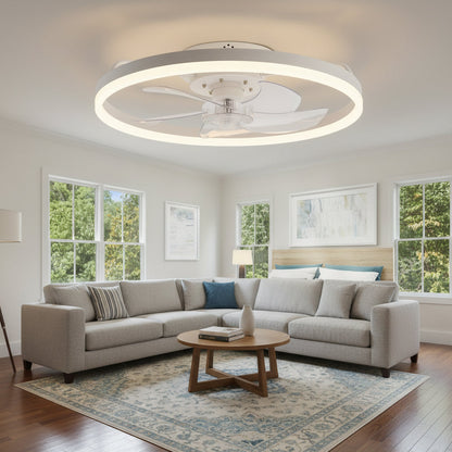 Modern Ceiling Fan with Dimmable LED Lights | Flush Mount Design for Efficient Air Circulation and Style