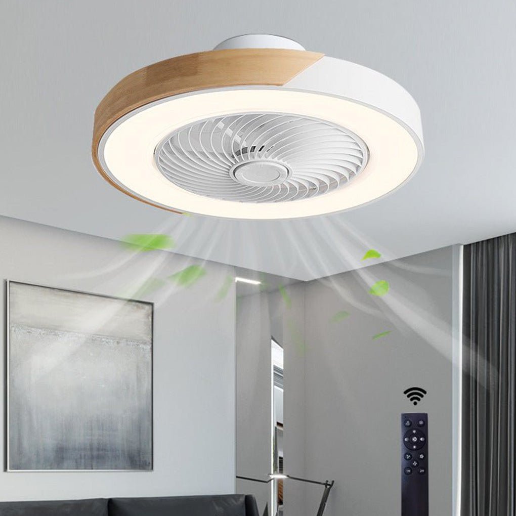 Modern Ceiling Fan with Integrated LED Light & Remote Control | Bladeless Design for Stylish Home Comfort