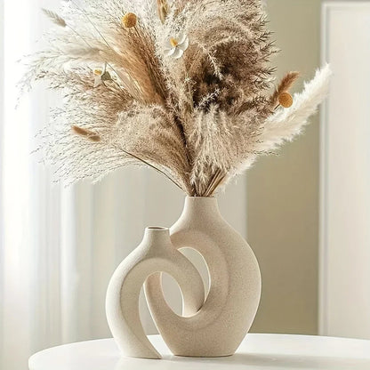 Modern Ceramic Vase Set – Elegant Boho Style for Home Decor, Durable Porcelain, Set of 2 Vases