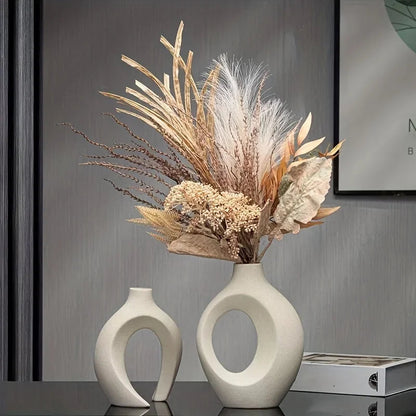 Modern Ceramic Vase Set – Elegant Boho Style for Home Decor, Durable Porcelain, Set of 2 Vases