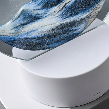 Moving Sand Picture Light 10 in x 8 in Glass Display 3W LED Accent Lamp Home Office Bedroom Nightstand Bookshelf Decor Tabletop Flowing Sand
