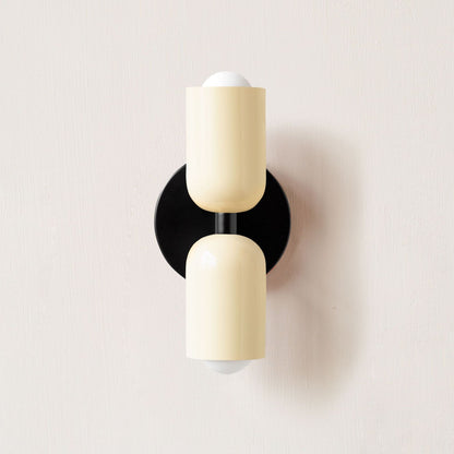 Indoor Sconce with Textured Glass Shade Iron Mount E27 Socket 9 in Height for Bedroom Hallway Bathroom Reading Nook Mirror Accent Light Vint