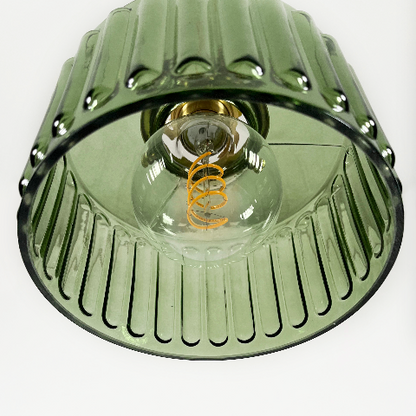 Modern Japanese Style Hanging Light with Textured Glass Shade – Adjustable Cord Length