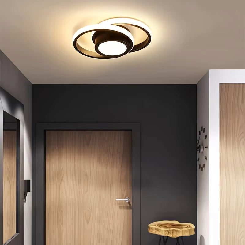 Flush Mount Ceiling Light Double Ring, Modern LED Ceiling Light for Bedroom and Hallway, Dimmable Ceiling Light Fixture
