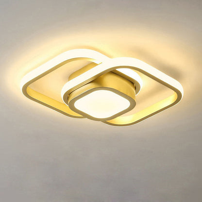 Flush Mount Ceiling Light Double Ring, Modern LED Ceiling Light for Bedroom and Hallway, Dimmable Ceiling Light Fixture