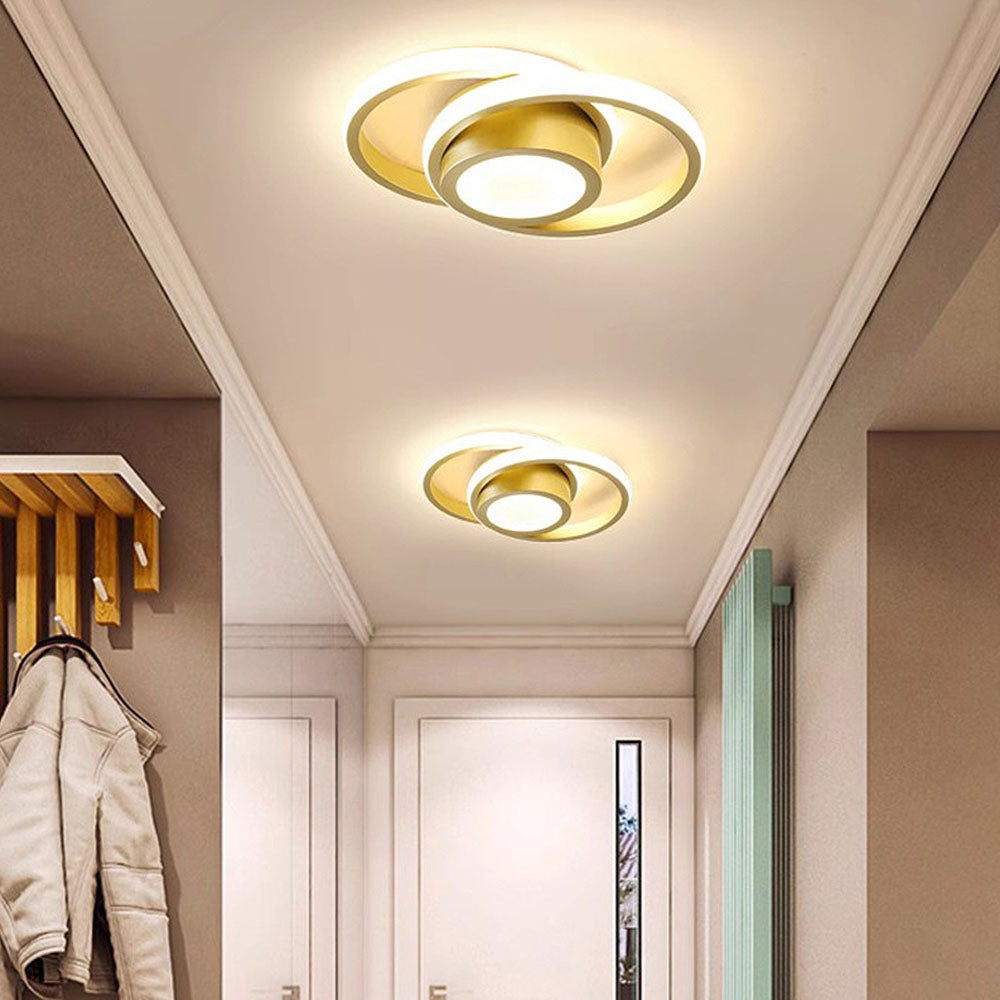 Flush Mount Ceiling Light Double Ring, Modern LED Ceiling Light for Bedroom and Hallway, Dimmable Ceiling Light Fixture