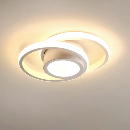 Flush Mount Ceiling Light Double Ring, Modern LED Ceiling Light for Bedroom and Hallway, Dimmable Ceiling Light Fixture