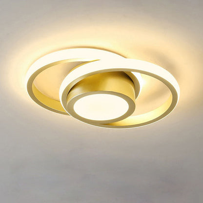 Flush Mount Ceiling Light Double Ring, Modern LED Ceiling Light for Bedroom and Hallway, Dimmable Ceiling Light Fixture