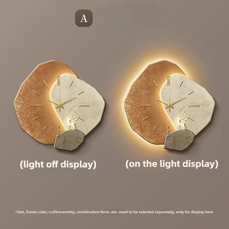 Modern LED Wall Clock in Natural Wood – with Silent Quartz Movement