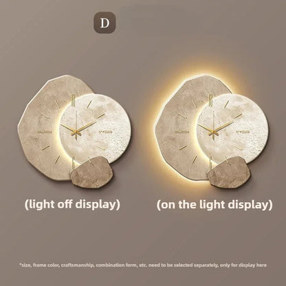 Modern LED Wall Clock in Natural Wood – with Silent Quartz Movement