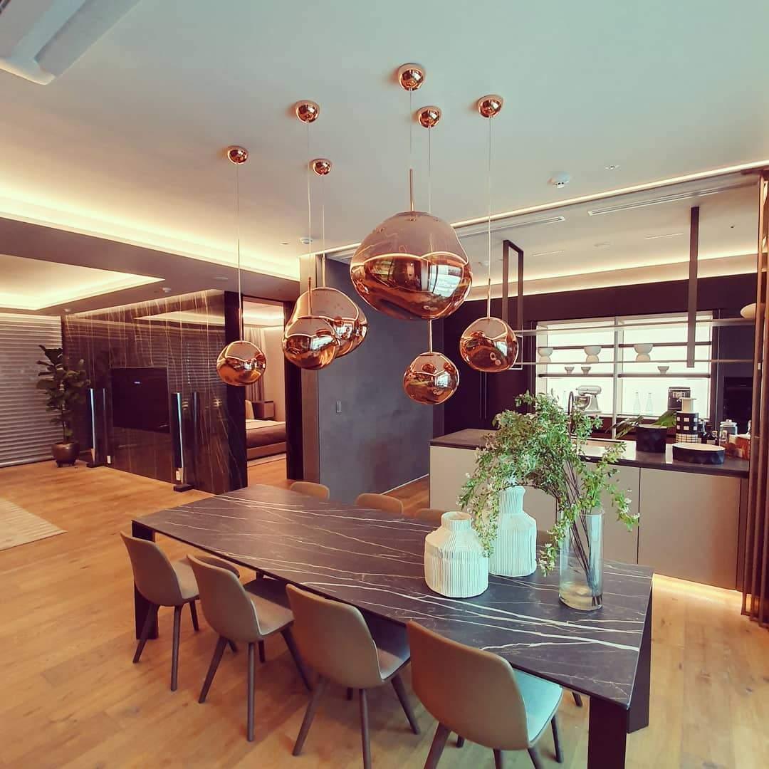 Reflective Globe Pendant Light Fixture with Adjustable Drop | Metal Hanging Ceiling Lamp for Kitchen Island Dining Room Living Space | Avail