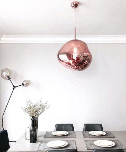 Reflective Globe Pendant Light Fixture with Adjustable Drop | Metal Hanging Ceiling Lamp for Kitchen Island Dining Room Living Space | Avail