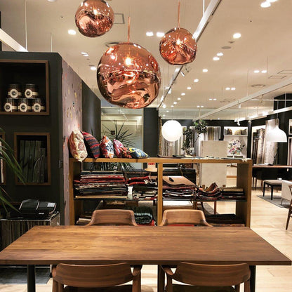 Reflective Globe Pendant Light Fixture with Adjustable Drop | Metal Hanging Ceiling Lamp for Kitchen Island Dining Room Living Space | Avail