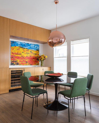 Reflective Globe Pendant Light Fixture with Adjustable Drop | Metal Hanging Ceiling Lamp for Kitchen Island Dining Room Living Space | Avail