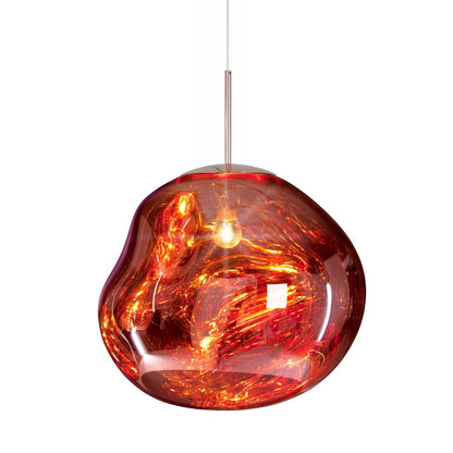 Reflective Globe Pendant Light Fixture with Adjustable Drop | Metal Hanging Ceiling Lamp for Kitchen Island Dining Room Living Space | Avail