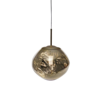 Reflective Globe Pendant Light Fixture with Adjustable Drop | Metal Hanging Ceiling Lamp for Kitchen Island Dining Room Living Space | Avail