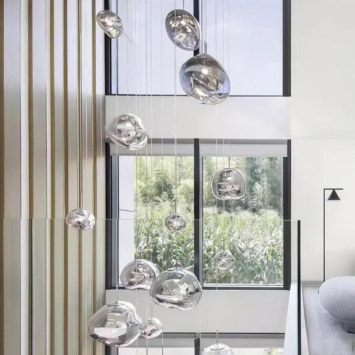Reflective Globe Pendant Light Fixture with Adjustable Drop | Metal Hanging Ceiling Lamp for Kitchen Island Dining Room Living Space | Avail