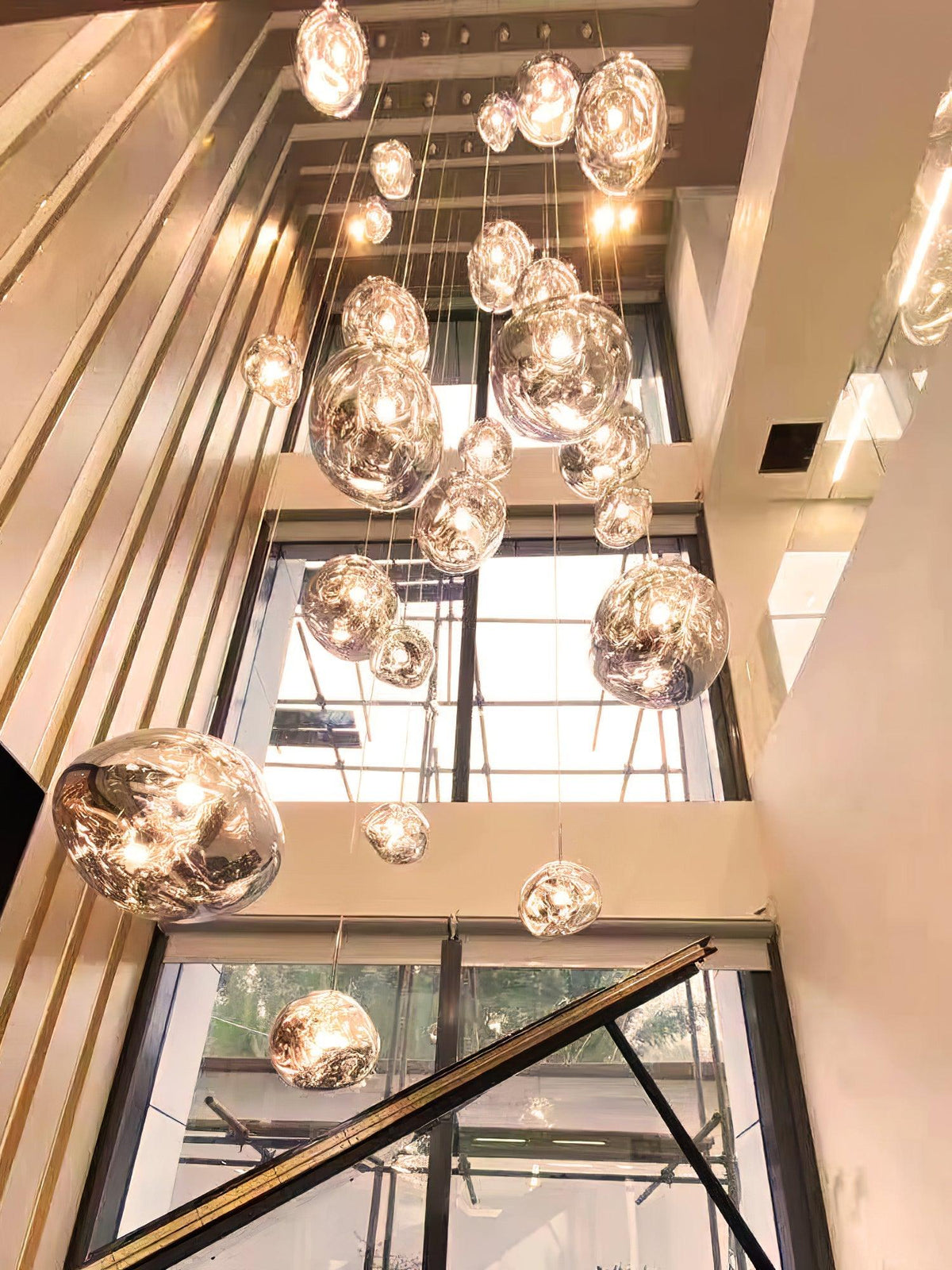 Reflective Globe Pendant Light Fixture with Adjustable Drop | Metal Hanging Ceiling Lamp for Kitchen Island Dining Room Living Space | Avail