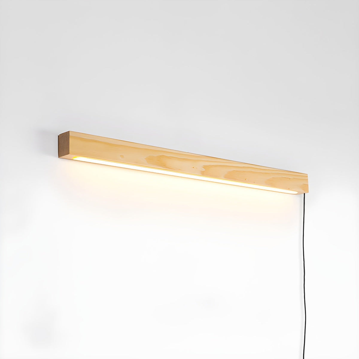 Modern Linear Wood LED Wall Light Fixture with Adjustable Height | Sleek Design for Contemporary Interiors