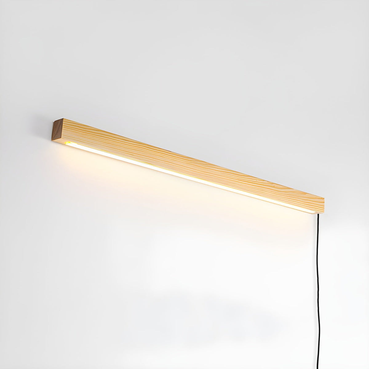 Modern Linear Wood LED Wall Light Fixture with Adjustable Height | Sleek Design for Contemporary Interiors