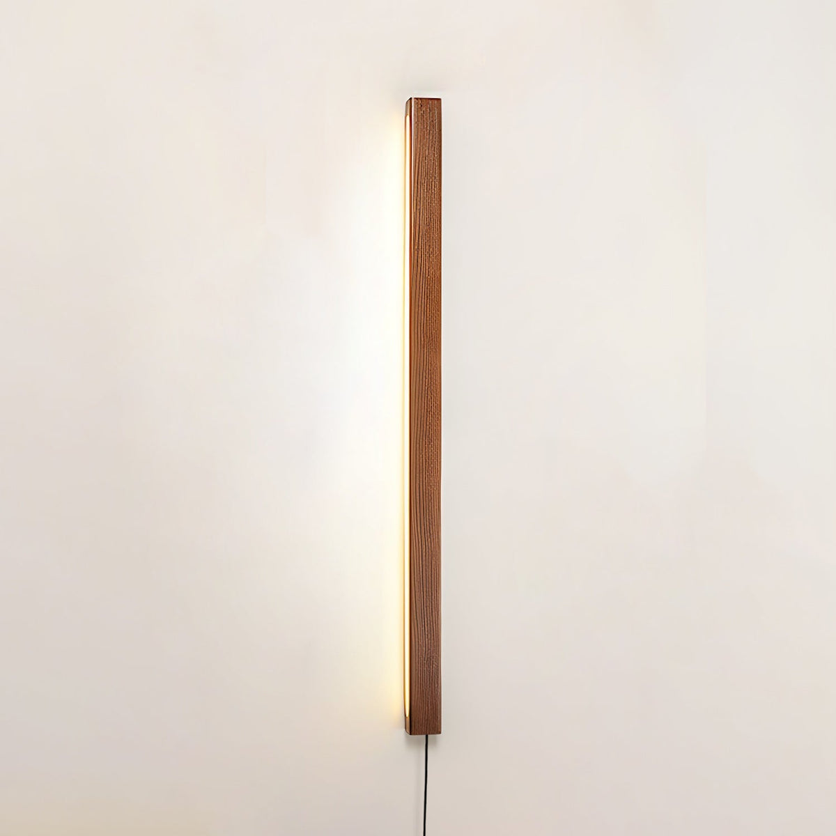 Modern Linear Wood LED Wall Light Fixture with Adjustable Height | Sleek Design for Contemporary Interiors