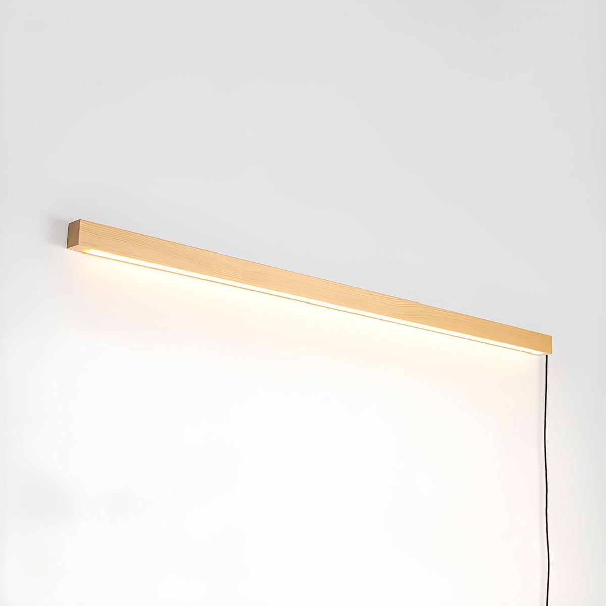 Modern Linear Wood LED Wall Light Fixture with Adjustable Height | Sleek Design for Contemporary Interiors