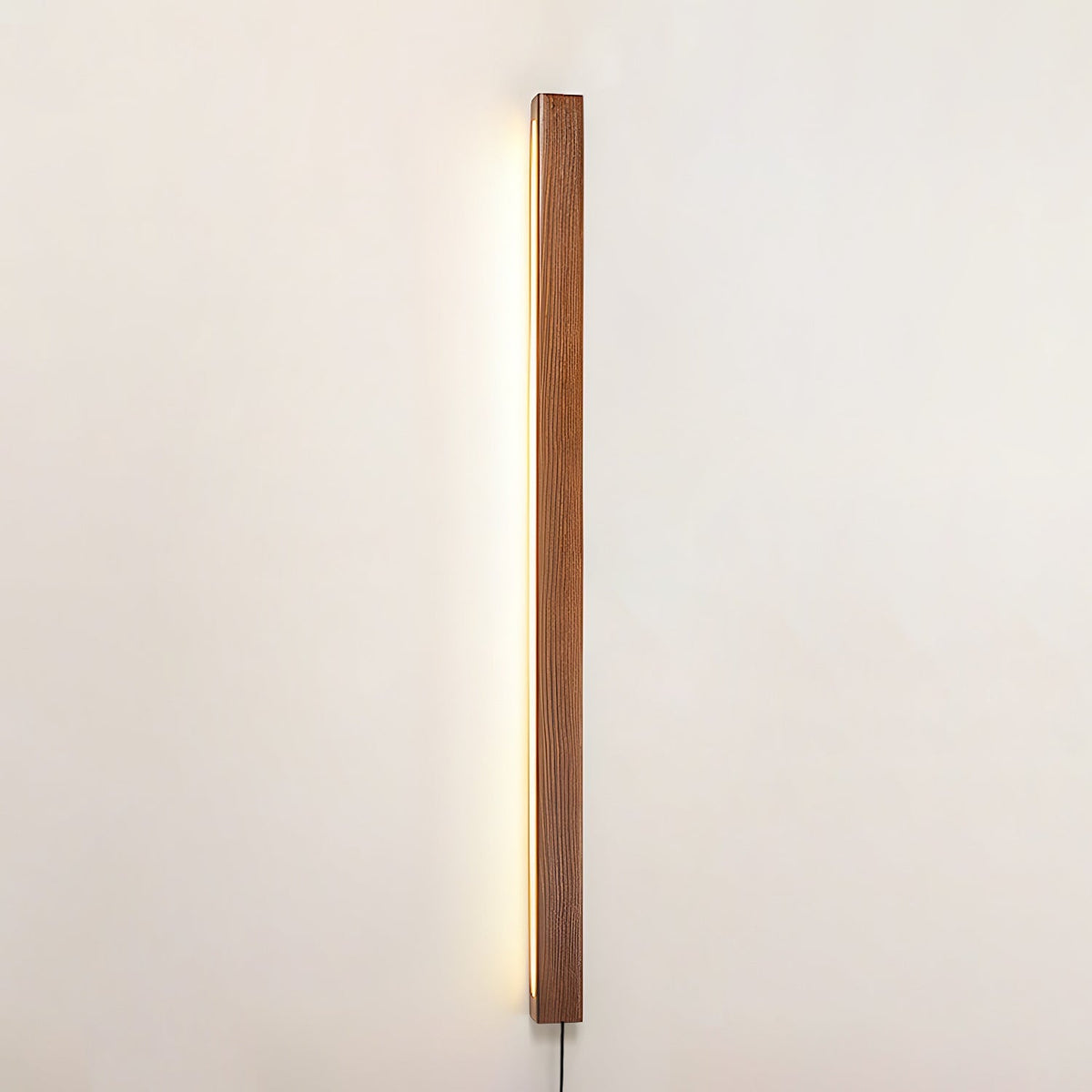 Modern Linear Wood LED Wall Light Fixture with Adjustable Height | Sleek Design for Contemporary Interiors